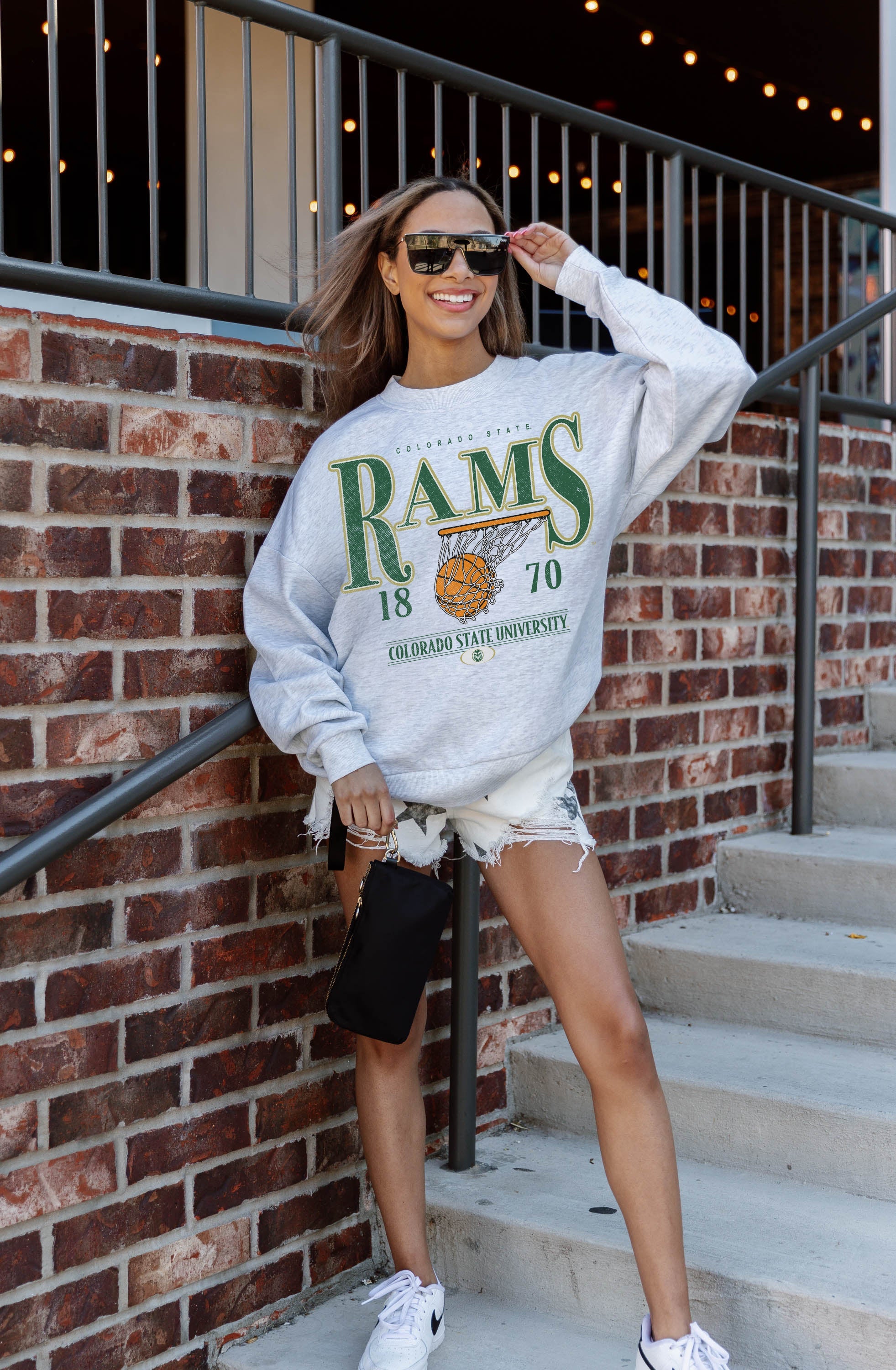 COLORADO STATE RAMS HAVE A BALL PREMIUM FLEECE DROP SHOULDER CREWNECK PULLOVER