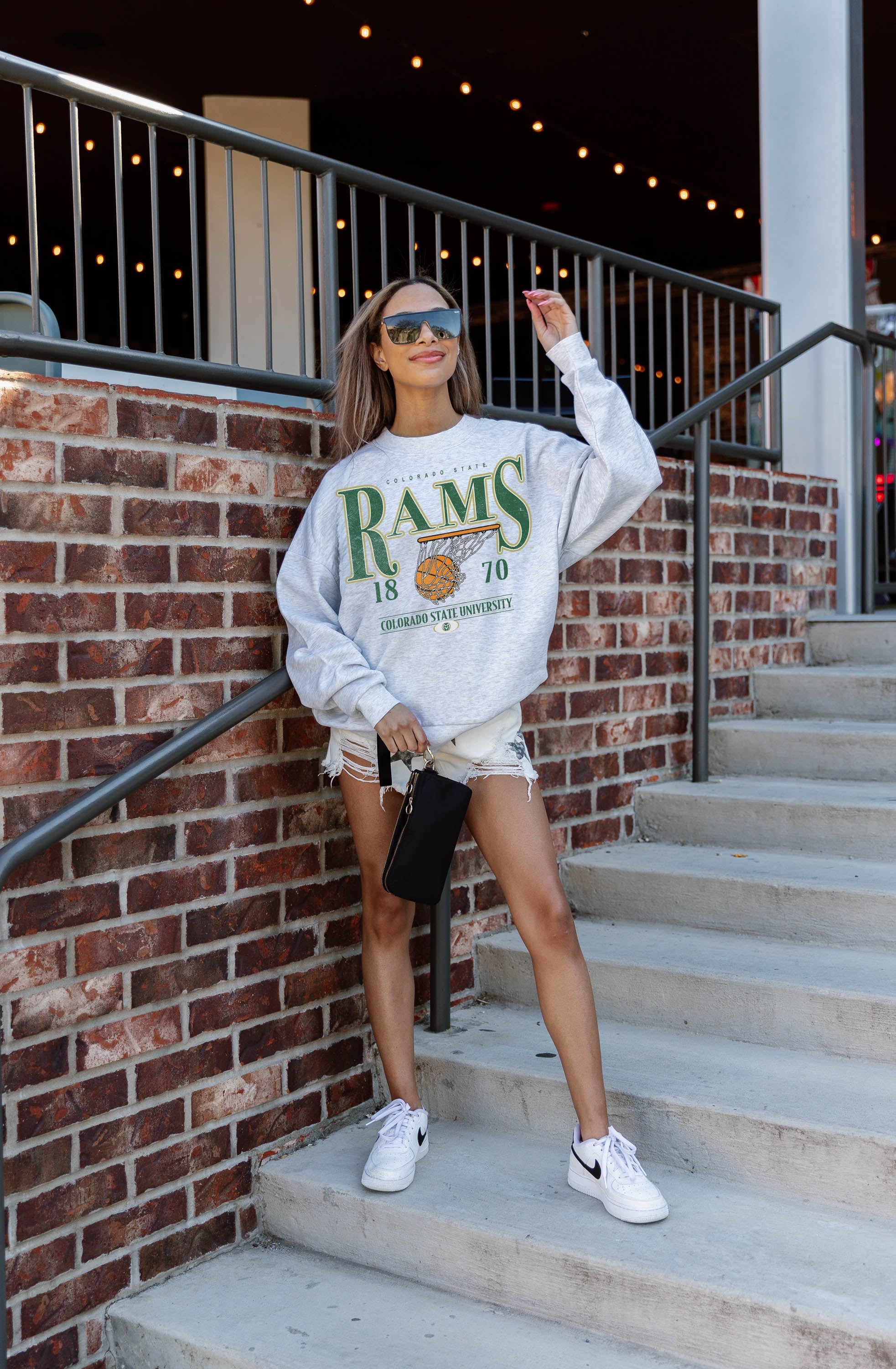 COLORADO STATE RAMS HAVE A BALL PREMIUM FLEECE DROP SHOULDER CREWNECK PULLOVER
