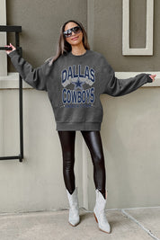 DALLAS COWBOYS LONG WEEKEND PREMIUM FLEECE DROP SHOULDER CREWNECK PULLOVER
