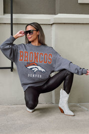 DENVER BRONCOS BRING THE ENERGY PREMIUM FLEECE DROP SHOULDER CREWNECK PULLOVER