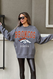 DENVER BRONCOS BRING THE ENERGY PREMIUM FLEECE DROP SHOULDER CREWNECK PULLOVER