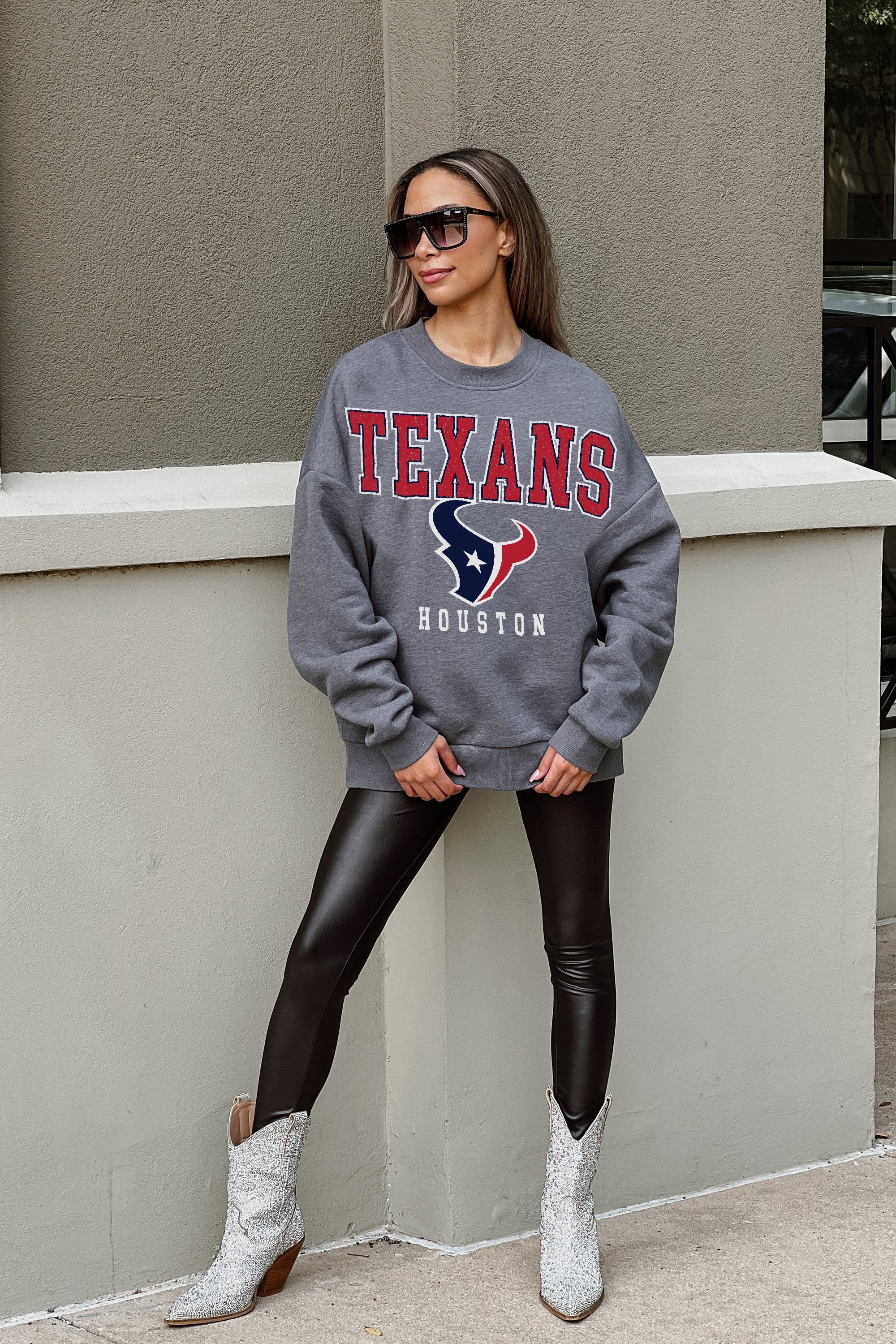 HOUSTON TEXANS BRING THE ENERGY PREMIUM FLEECE DROP SHOULDER CREWNECK PULLOVER