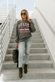 ILLINOIS STATE REDBIRDS PLAYMAKER PREMIUM FLEECE DROP SHOULDER CREWNECK PULLOVER