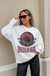 INDIANA HOOSIERS HOT SHOT PREMIUM FLEECE DROP SHOULDER CREWNECK PULLOVER