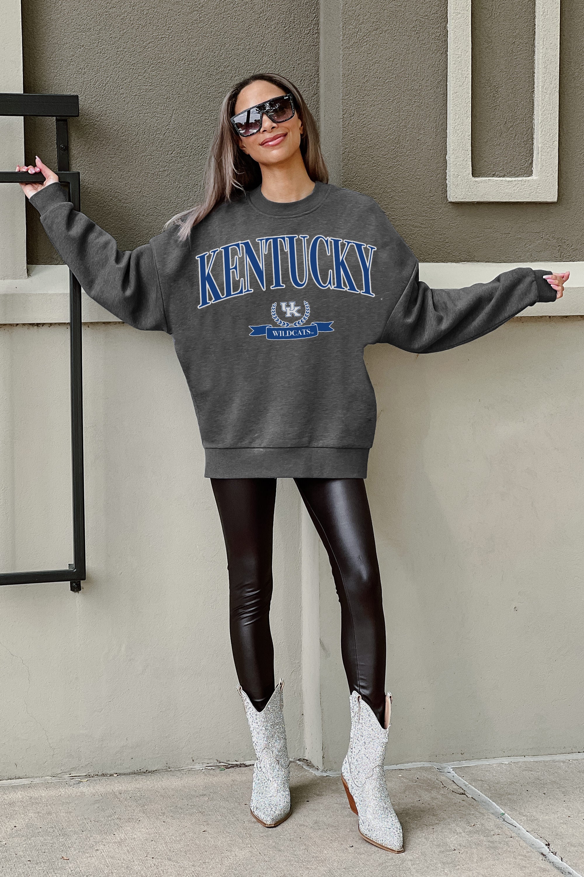 KENTUCKY WILDCATS SEAL THE DEAL PREMIUM FLEECE DROP SHOULDER CREWNECK PULLOVER