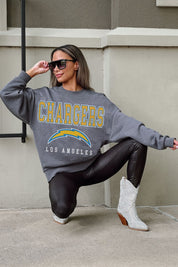 LOS ANGELES CHARGERS BRING THE ENERGY PREMIUM FLEECE DROP SHOULDER CREWNECK PULLOVER