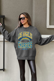 LOS ANGELES CHARGERS LONG WEEKEND PREMIUM FLEECE DROP SHOULDER CREWNECK PULLOVER