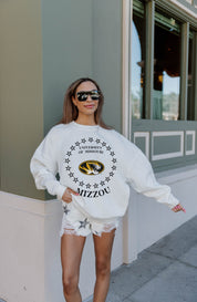 MISSOURI TIGERS SUPERSTAR PREMIUM FLEECE DROP SHOULDER CREWNECK PULLOVER