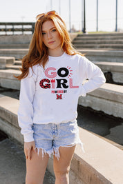 MIAMI OF OHIO REDHAWKS GO GIRL PREMIUM FLEECE DROP SHOULDER CREWNECK PULLOVER