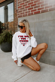 MIAMI OF OHIO REDHAWKS I'VE GOT THE POWER PREMIUM FLEECE DROP SHOULDER CREWNECK PULLOVER