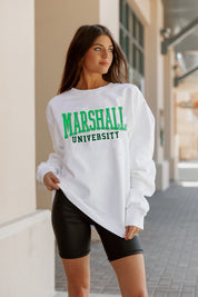 MARSHALL THUNDERING HERD WORK FOR IT CREW DROP SHOULDER PULLOVER BY MADI PREWETT