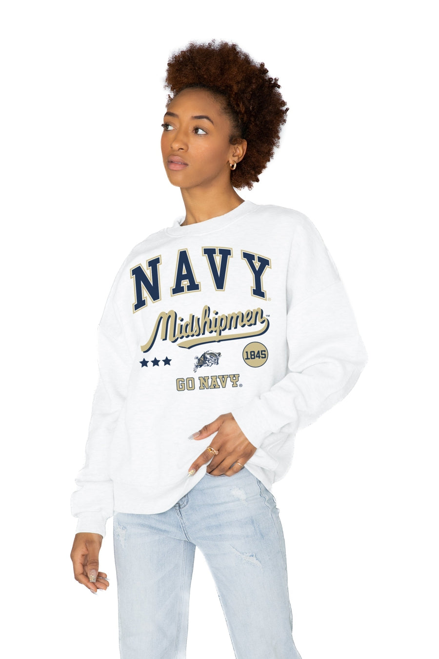 US NAVY MIDSHIPMEN ALL WE'VE GOT PREMIUM FLEECE DROP SHOULDER CREWNECK PULLOVER