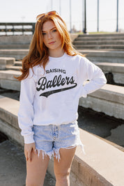 RAISING BALLERS DROP SHOULDER CREWNECK SWEATSHIRT