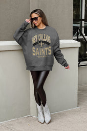 NEW ORLEANS SAINTS LONG WEEKEND PREMIUM FLEECE DROP SHOULDER CREWNECK PULLOVER