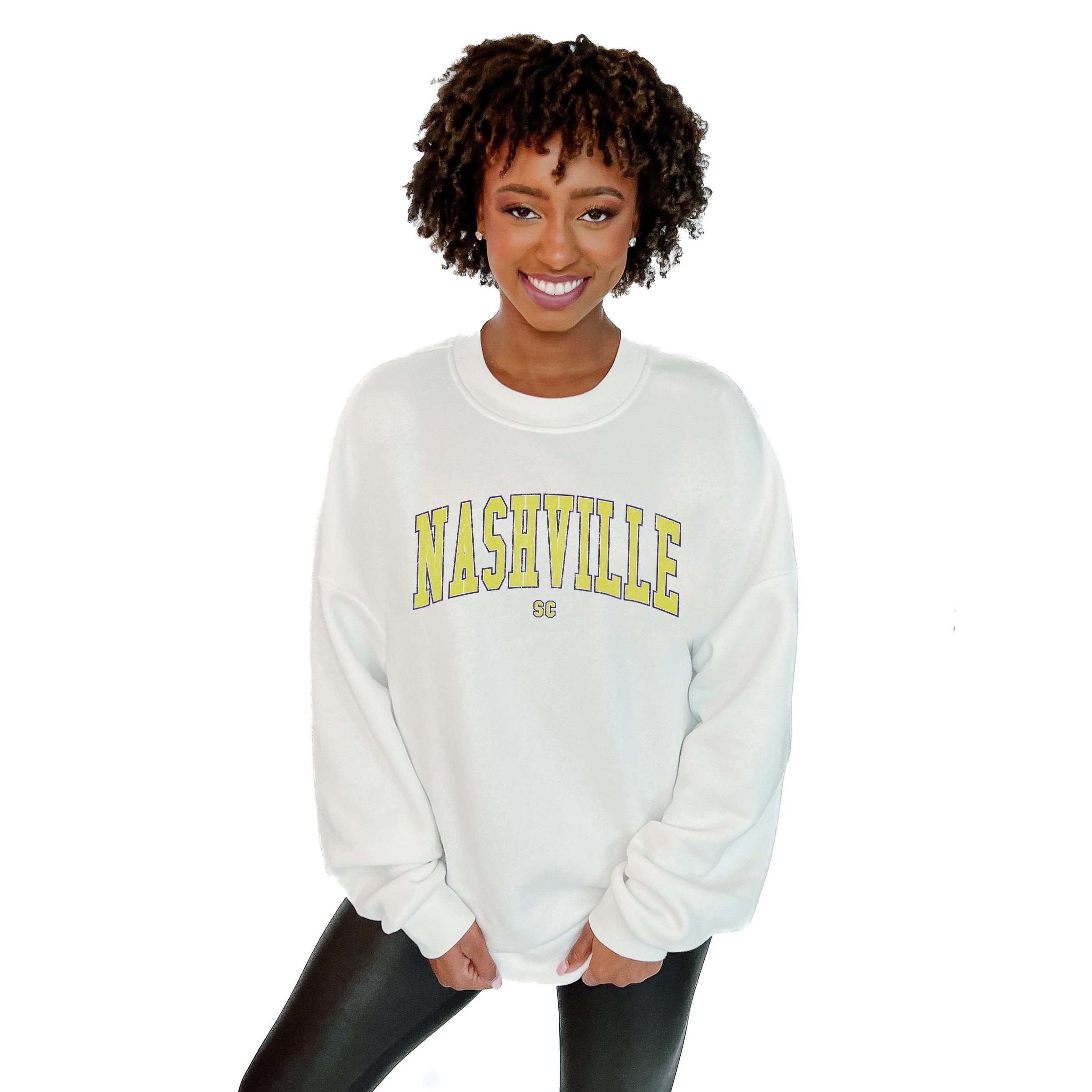 NASHVILLE SC EXTRA PASS PREMIUM FLEECE DROP SHOULDER CREWNECK PULLOVER