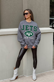 NEW YORK JETS BRING THE ENERGY PREMIUM FLEECE DROP SHOULDER CREWNECK PULLOVER