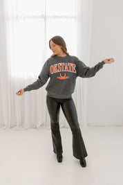 OKLAHOMA STATE COWBOYS SEAL THE DEAL PREMIUM FLEECE DROP SHOULDER CREWNECK PULLOVER