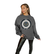 PHILADELPHIA UNION BIG GOALS PREMIUM FLEECE DROP SHOULDER CREWNECK PULLOVER