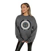 PHILADELPHIA UNION BIG GOALS PREMIUM FLEECE DROP SHOULDER CREWNECK PULLOVER