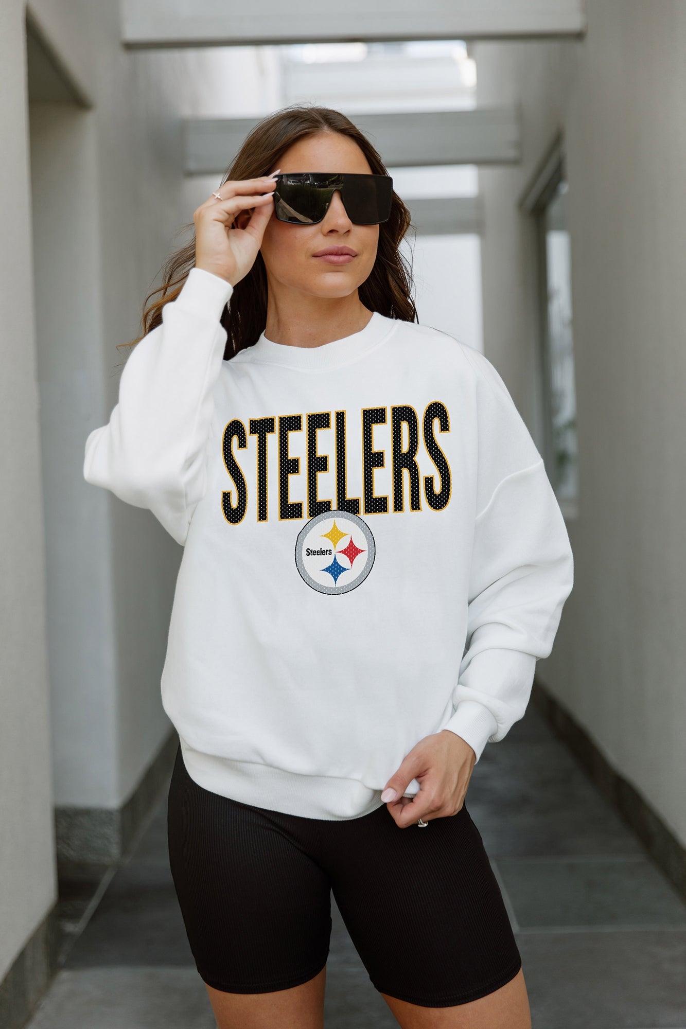 PITTSBURGH STEELERS JUST GO WITH IT PREMIUM FLEECE DROP SHOULDER CREWN –  GAMEDAY COUTURE | SOCIAL HOUSE
