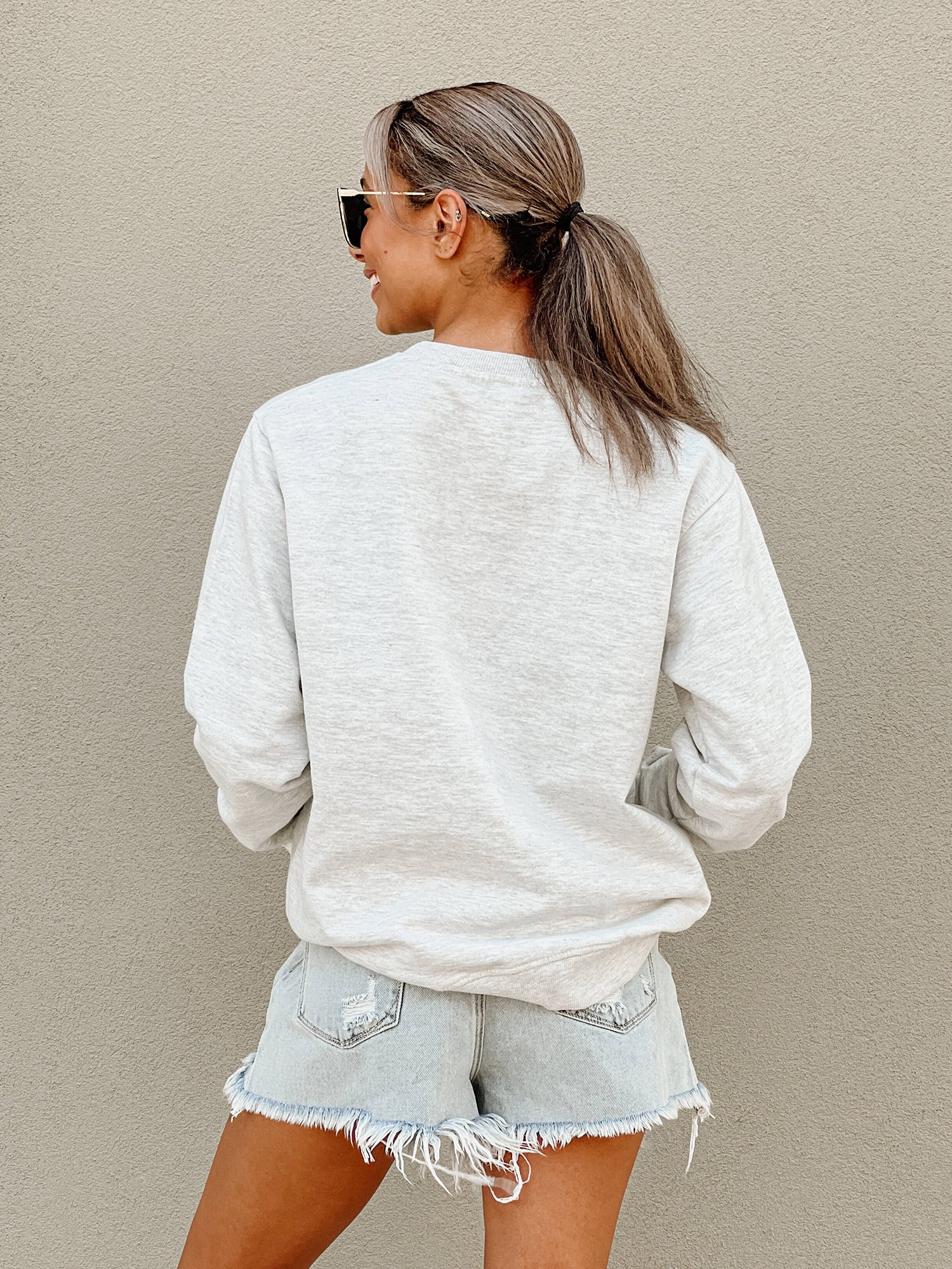 PENN STATE NITTANY LIONS NUMBER ONE FAN PREMIUM FLEECE DROP SHOULDER CREWNECK PULLOVER BY MADI PREWETT