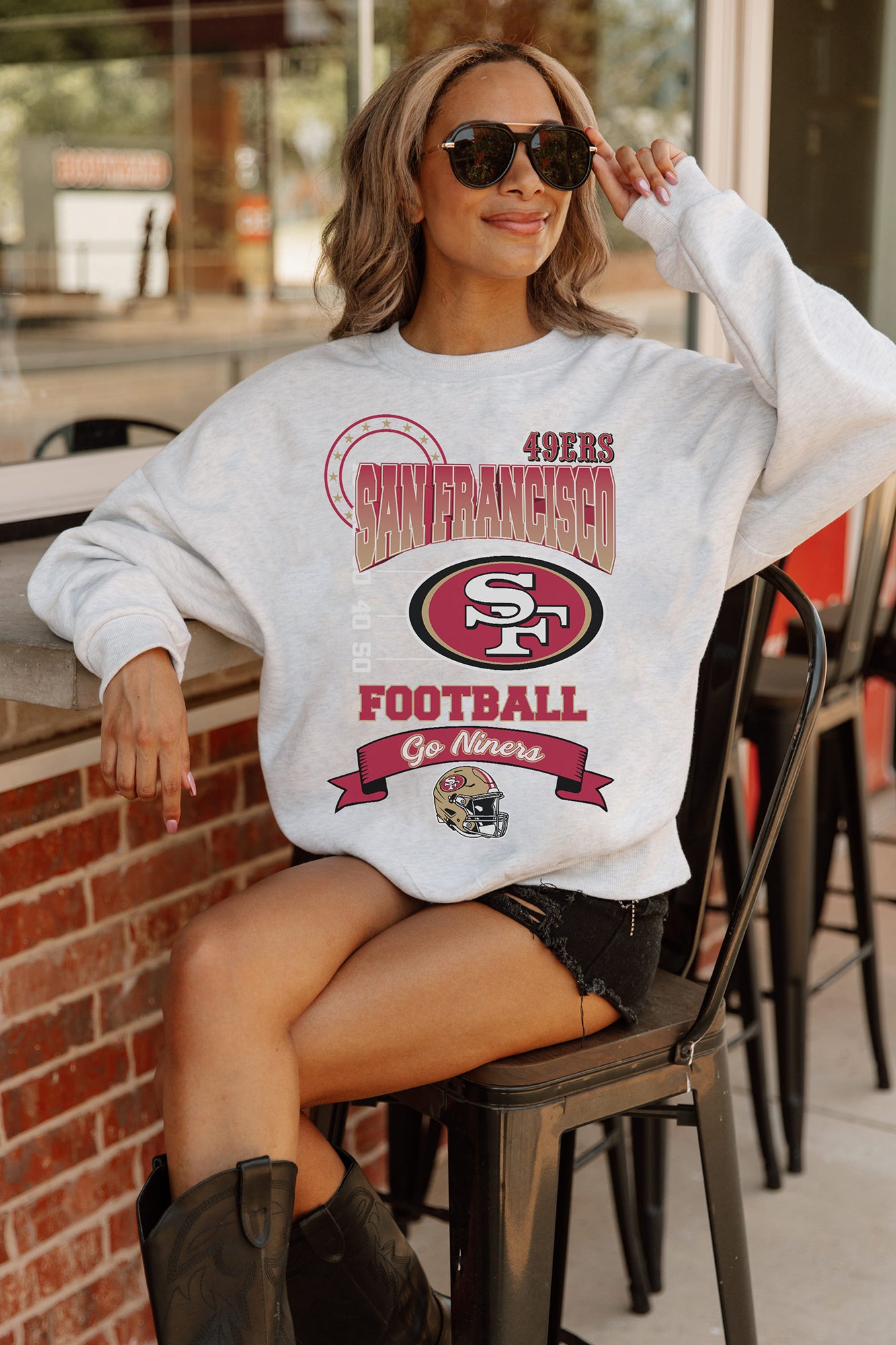 SAN FRANCISCO 49ERS Run The Show Fleece Crewneck Pullover