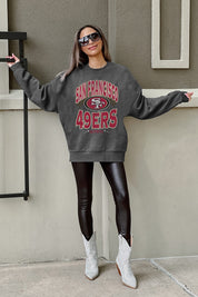 SAN FRANCISCO 49ERS LONG WEEKEND PREMIUM FLEECE DROP SHOULDER CREWNECK PULLOVER