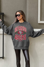 SAN FRANCISCO 49ERS LONG WEEKEND PREMIUM FLEECE DROP SHOULDER CREWNECK PULLOVER