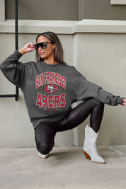 SAN FRANCISCO 49ERS LONG WEEKEND PREMIUM FLEECE DROP SHOULDER CREWNECK PULLOVER