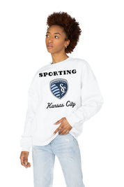 SPORTING KANSAS CITY BALLER PREMIUM FLEECE DROP SHOULDER CREWNECK PULLOVER