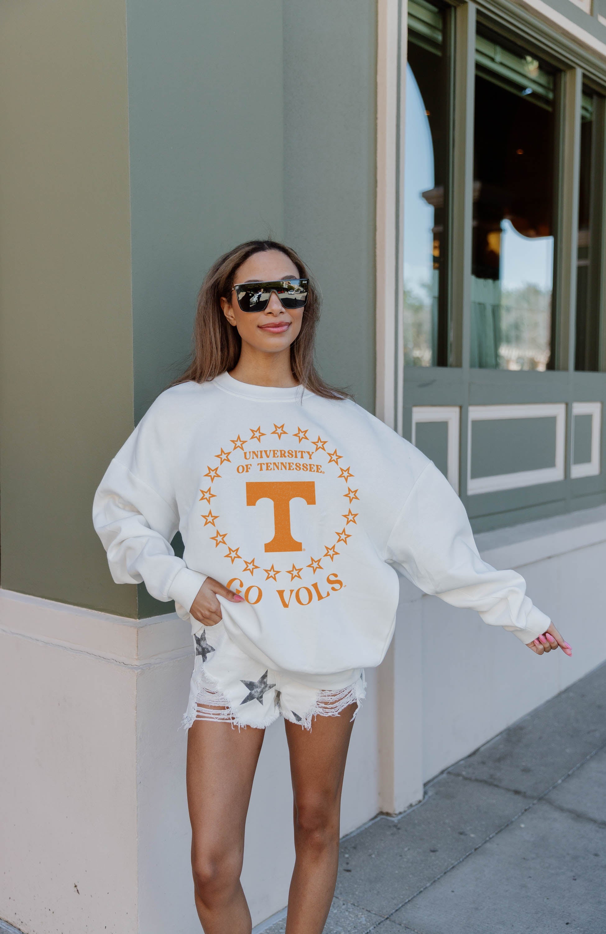 TENNESSEE VOLUNTEERS SUPERSTAR PREMIUM FLEECE DROP SHOULDER CREWNECK PULLOVER