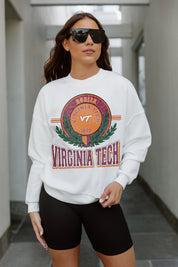 VIRGINIA TECH HOKIES HOT SHOT PREMIUM FLEECE DROP SHOULDER CREWNECK PULLOVER