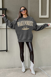 WAKE FOREST DEMON DEACONS SEAL THE DEAL PREMIUM FLEECE DROP SHOULDER CREWNECK PULLOVER