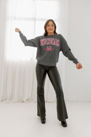 WASHINGTON STATE COUGARS SEAL THE DEAL PREMIUM FLEECE DROP SHOULDER CREWNECK PULLOVER