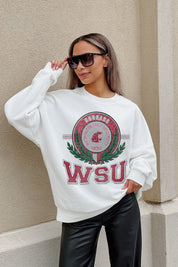 WASHINGTON STATE COUGARS HOT SHOT PREMIUM FLEECE DROP SHOULDER CREWNECK PULLOVER