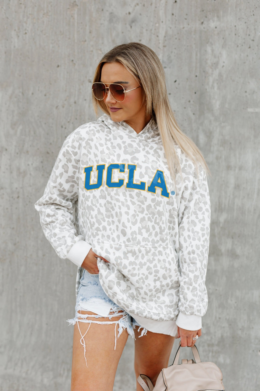 UCLA Bruins Gameday Couture Women's Don't Blink Studded Cropped Sweatshirt  - Charcoal