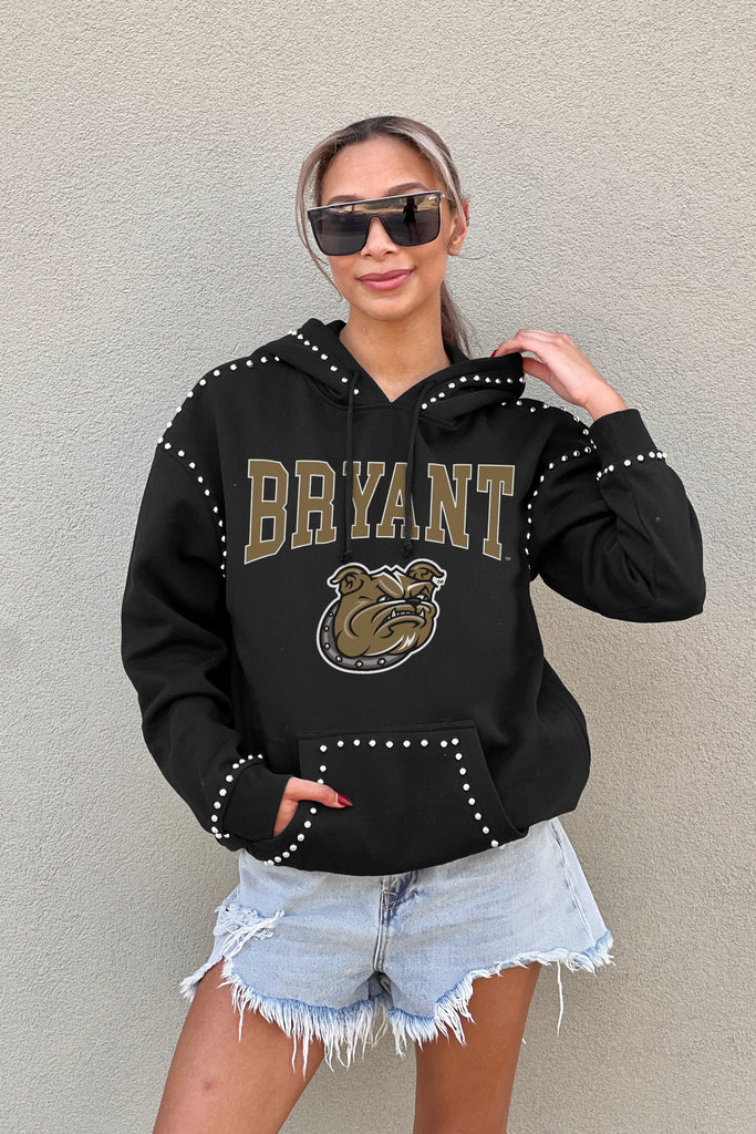BRYANT BULLDOGS BELLE OF THE BALL STUDDED DETAIL FLEECE FRONT POCKET HOODIE