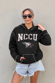NORTH CAROLINA CENTRAL EAGLES BELLE OF THE BALL STUDDED DETAIL FLEECE FRONT POCKET HOODIE