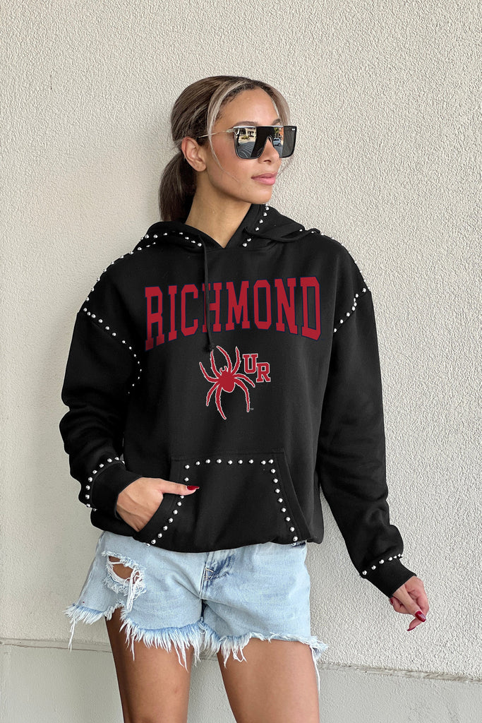 RICHMOND SPIDERS BELLE OF THE BALL STUDDED DETAIL FLEECE FRONT POCKET HOODIE