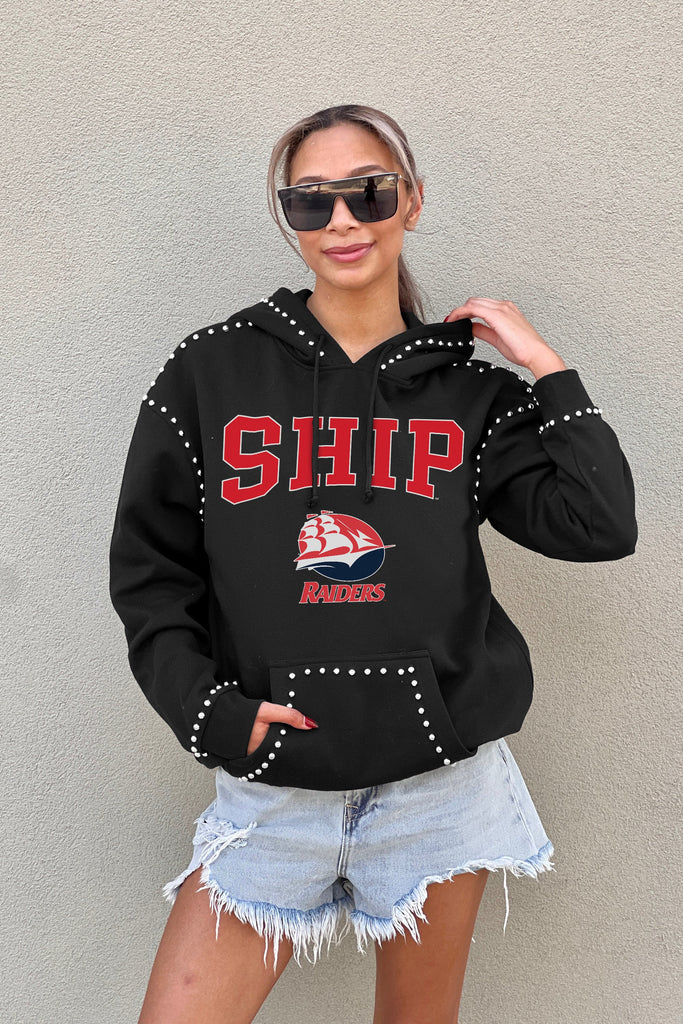 SHIPPENSBURG RAIDERS BELLE OF THE BALL STUDDED DETAIL FLEECE FRONT POCKET HOODIE