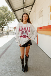 ALABAMA CRIMSON TIDE ALLSTAR EMBELLISHED SLEEVE CREWNECK PULLOVER BY MADI PREWETT TROUTT