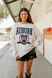 AUBURN TIGERS ALLSTAR EMBELLISHED SLEEVE CREWNECK PULLOVER BY MADI PREWETT TROUTT