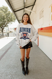 AUBURN TIGERS ALLSTAR EMBELLISHED SLEEVE CREWNECK PULLOVER BY MADI PREWETT TROUTT