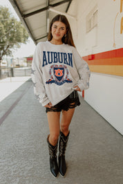 AUBURN TIGERS ALLSTAR EMBELLISHED SLEEVE CREWNECK PULLOVER BY MADI PREWETT TROUTT