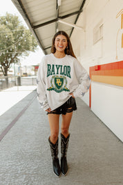 BAYLOR BEARS ALLSTAR EMBELLISHED SLEEVE CREWNECK PULLOVER BY MADI PREWETT TROUTT