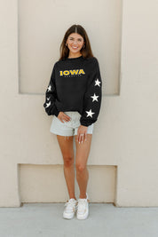 IOWA HAWKEYES SIX STARS EMBELLISHED SLEEVE CREWNECK PULLOVER BY MADI PREWETT TROUTT