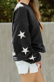 IOWA HAWKEYES SIX STARS EMBELLISHED SLEEVE CREWNECK PULLOVER BY MADI PREWETT TROUTT