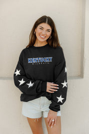 KENTUCKY WILDCATS SIX STARS EMBELLISHED SLEEVE CREWNECK PULLOVER BY MADI PREWETT TROUTT