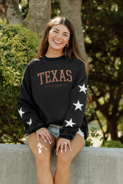 TEXAS LONGHORNS WINNING TEAM EMBELLISHED SLEEVE CREWNECK PULLOVER BY MADI PREWETT TROUTT