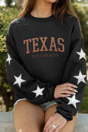 TEXAS LONGHORNS WINNING TEAM EMBELLISHED SLEEVE CREWNECK PULLOVER BY MADI PREWETT TROUTT